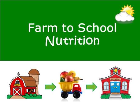Farm to School Nutrition. Plants need air, sun and water to grow. What do YOU need to grow?