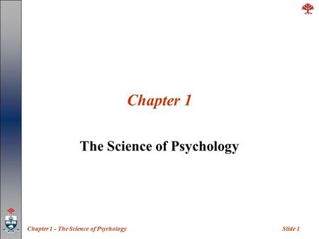 Slide 1Chapter 1 - The Science of Psychology Chapter 1 The Science of Psychology.