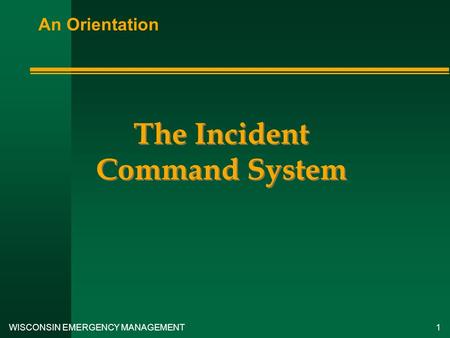 The Incident Command System
