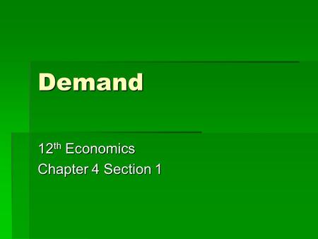 12th Economics Chapter 4 Section 1