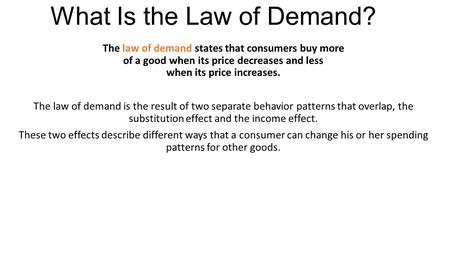 What Is the Law of Demand?