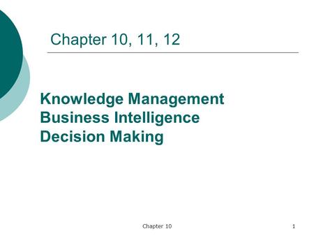 Knowledge Management Business Intelligence Decision Making