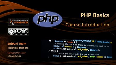 PHP Basics Course Introduction SoftUni Team Technical Trainers Software University