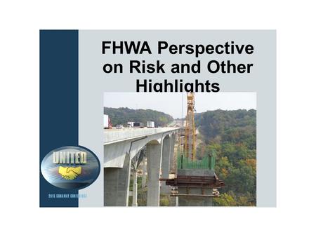 FHWA Perspective on Risk and Other Highlights. GROW AMERICA Proposal Administration’s Proposal 6 Years in length $317 billion for highways and bridges.