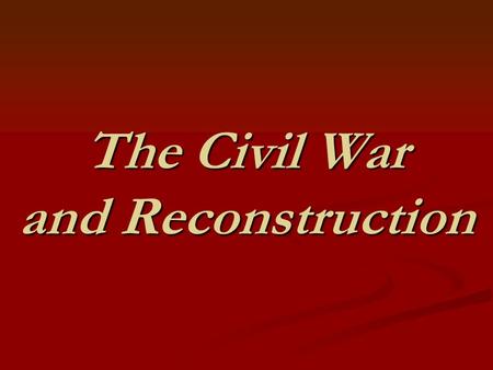 The Civil War and Reconstruction. Crisis Underground Railroad secret routes for slaves to escape to the North. Underground Railroad secret routes for.