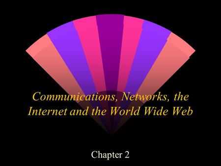 Communications, Networks, the Internet and the World Wide Web Chapter 2.
