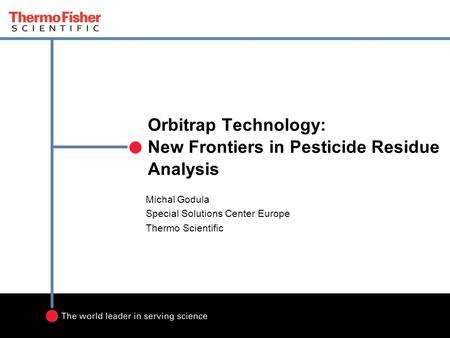 Orbitrap Technology: New Frontiers in Pesticide Residue Analysis