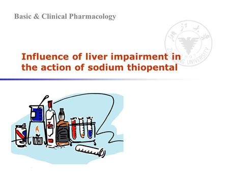 Basic & Clinical Pharmacology Influence of liver impairment in the action of sodium thiopental.