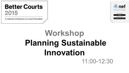 Workshop Planning Sustainable Innovation 11:00-12:30.