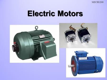 Electric Motors MECH1200 TO THE TRAINER