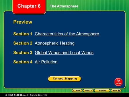 Preview Section 1 Characteristics of the Atmosphere
