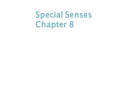 Special Senses Chapter 8