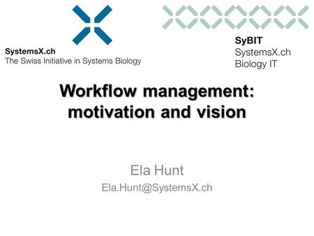 Workflow management: motivation and vision