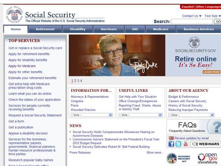 This is the main Social Security website - www.socialsecurity.gov. Click on the “Apply for Medicare” tab on the left to start the Medicare application.