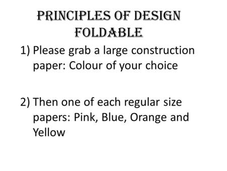 Principles of Design Foldable