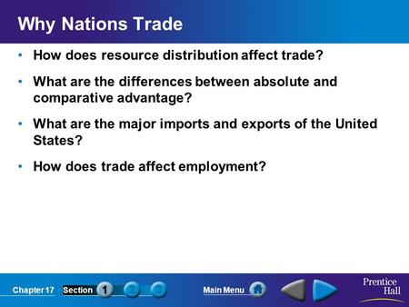 Why Nations Trade How does resource distribution affect trade?