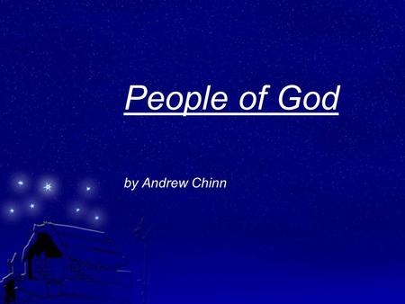 People of God by Andrew Chinn. We're Jesus’ people We are the people of God One in the Spirit of Christ We are… one in our God.
