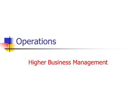 Higher Business Management