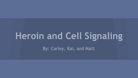 Heroin and Cell Signaling