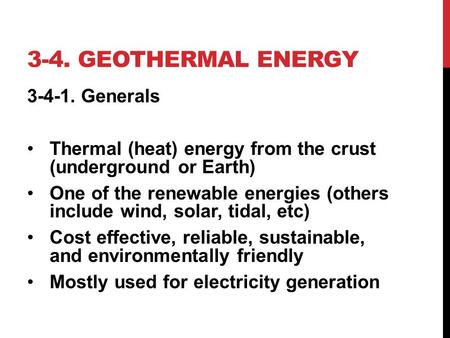 3-4. geothermal energy Generals