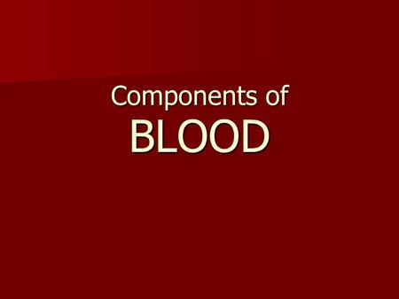 introduction to hematology powerpoint presentation