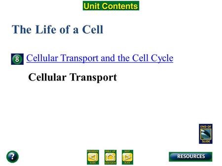 Unit Overview – pages 138-139 The Life of a Cell Cellular Transport and the Cell Cycle Cellular Transport.