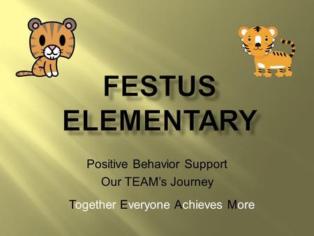 Positive Behavior Support Our TEAM’s Journey Together Everyone Achieves More.
