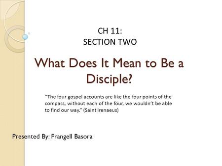 What Does It Mean to Be a Disciple?