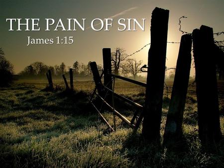 { THE PAIN OF SIN James 1:15 James 1:15. Sin is the act of choosing not to trust in GOD, but trust in OURSELVES.