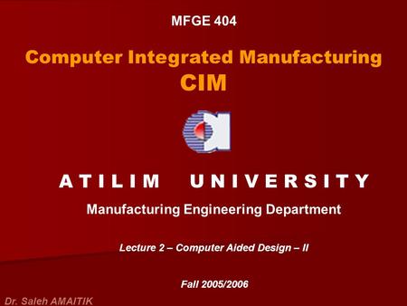 Computer Integrated Manufacturing CIM