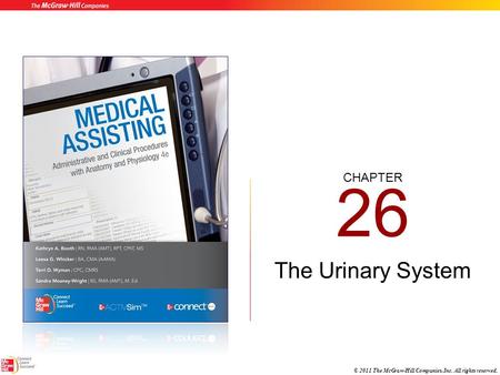 CHAPTER © 2011 The McGraw-Hill Companies, Inc. All rights reserved. 26 The Urinary System.