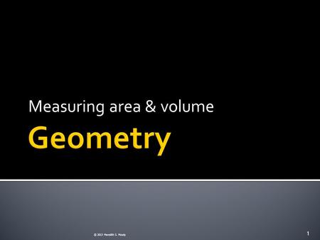 Measuring area & volume