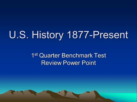 1st Quarter Benchmark Test Review Power Point