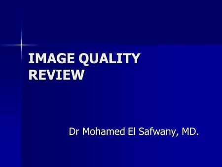 Dr Mohamed El Safwany, MD.