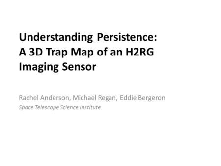 Understanding Persistence: A 3D Trap Map of an H2RG Imaging Sensor
