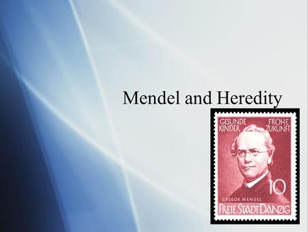 Mendel and Heredity Chapter 8. Mendel  Heredity- the passing of traits from parents to offspring  Gregor Mendel- Austrian monk who worked with peas.