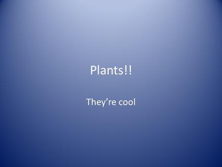 Plants!! They’re cool. Vascular vs. Nonvascular Plants.