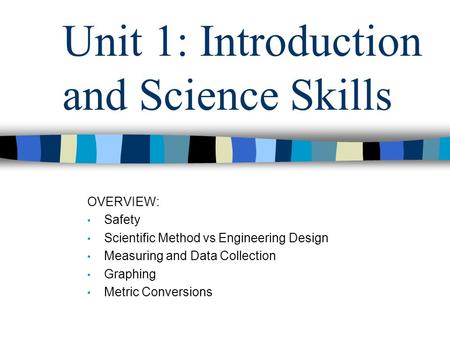 Unit 1: Introduction and Science Skills