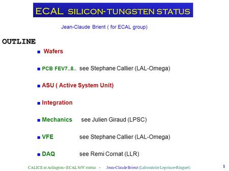 ECAL silicon- tungsten status