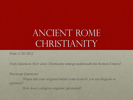 Ancient Rome Christianity