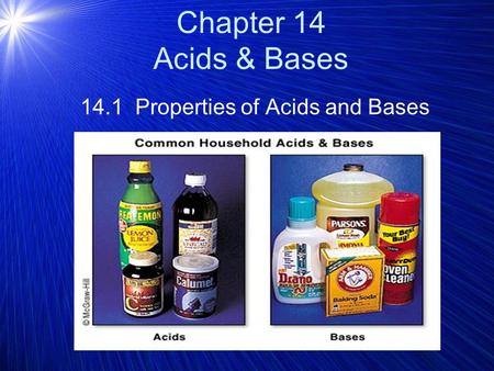 14.1 Properties of Acids and Bases