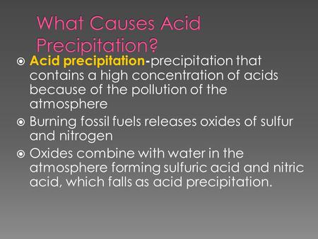 What Causes Acid Precipitation?