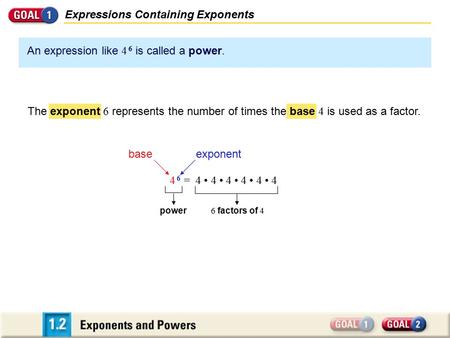 Expressions Containing Exponents