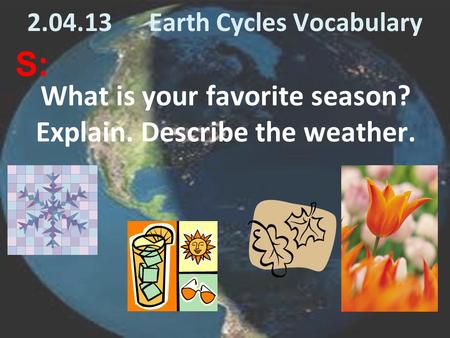 Earth Cycles Vocabulary