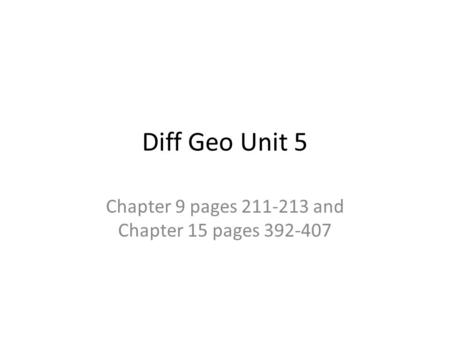 Chapter 9 pages and Chapter 15 pages