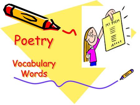 Poetry Vocabulary Words