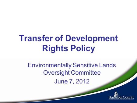 Transfer of Development Rights Policy