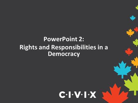 PowerPoint 2: Rights and Responsibilities in a Democracy