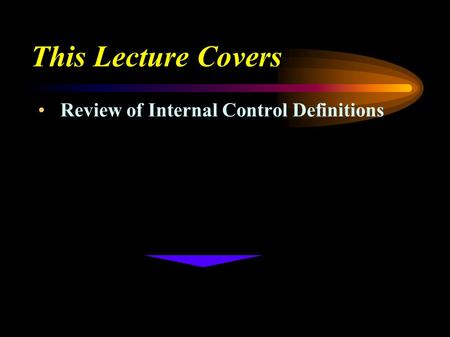 This Lecture Covers Review of Internal Control Definitions.