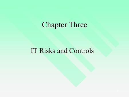 Chapter Three IT Risks and Controls.